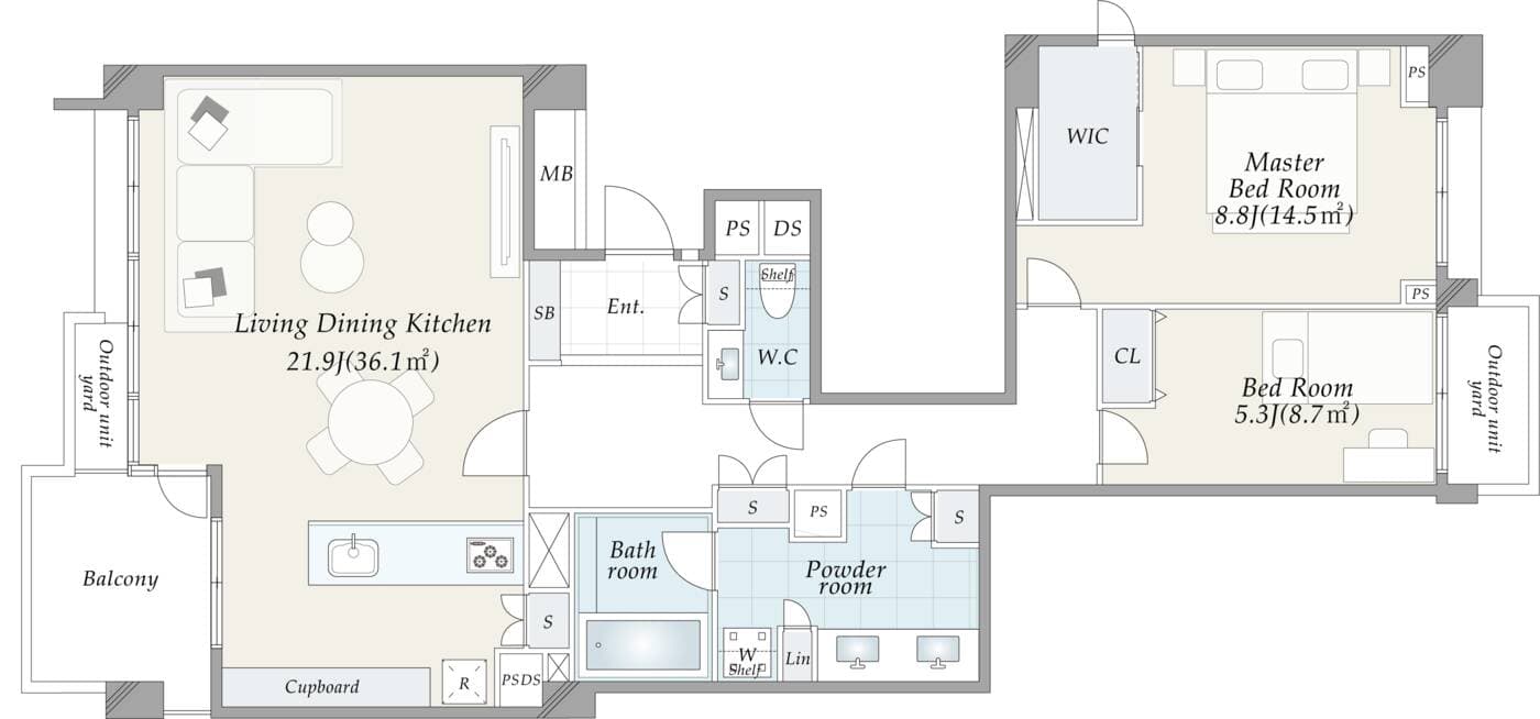 Hiroo Garden Hills – Renovated 2LDK Luxury Residence photo 6