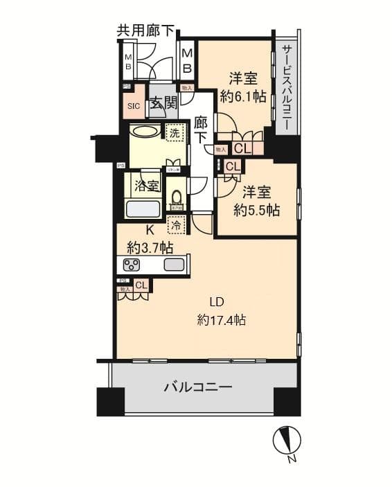 Laurel Tower Shinsaibashi / 2LDK, Osaka photo 16