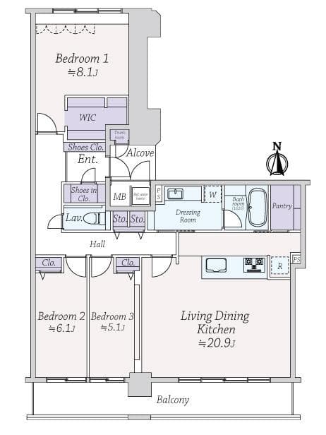 ライオンズマンション大阪スカイタワー / 3LDK、大阪府 photo 10