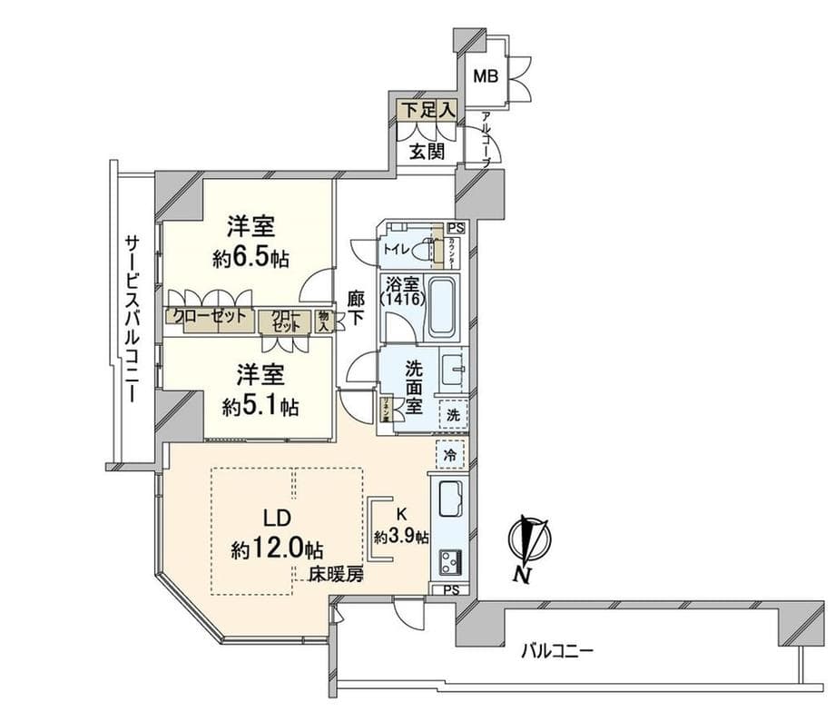 ザ・ファインタワー梅田豊崎 / 2LDK、大阪府 photo 18