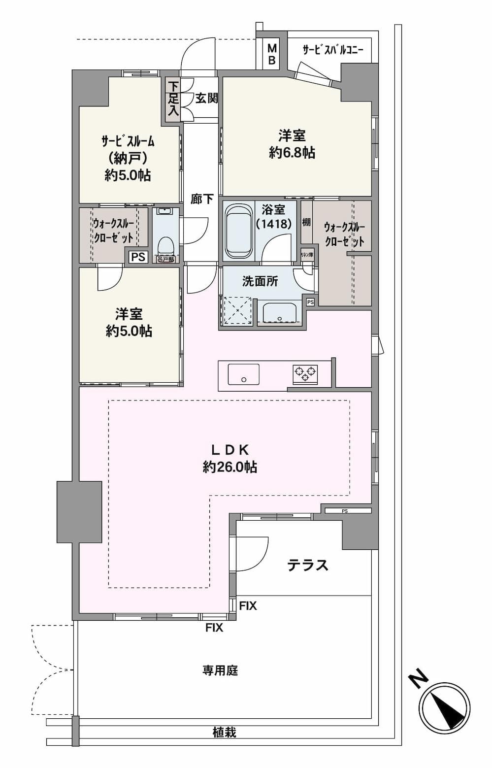 Clio Yokohama Tsunashima Grace Terrace / 2LDK+S, Kanagawa photo 14